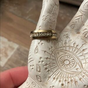 Womans or Mens Size 7 Gold Tone Stainless Steel Ring